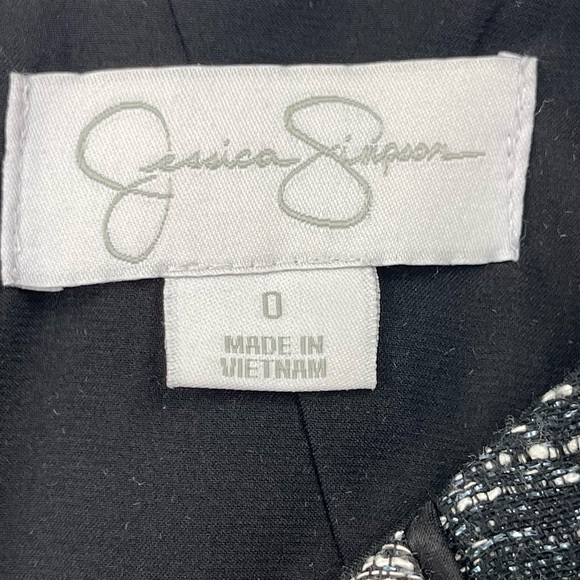 Jessica Simpson Dress Womens 0 Grey Marled Tweed Colorblock Fit and Flare Skater - Picture 8 of 11